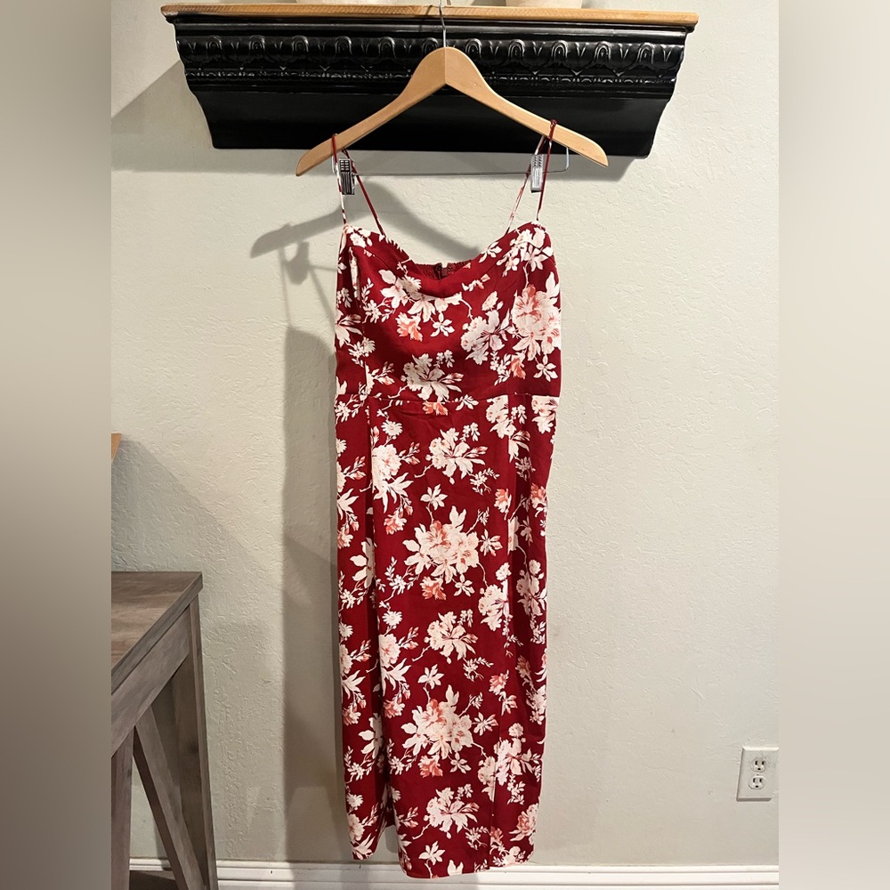 Abercrombie midi floral sweetheart dress